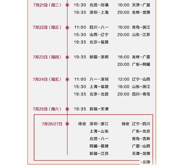 cba第二阶段赛程安排 复赛第一阶段也全部结束
