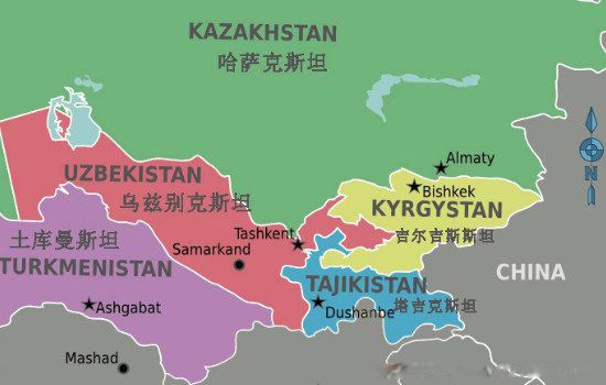 中亚五国是哪些国家和中国接壤 实力gdp排名如何