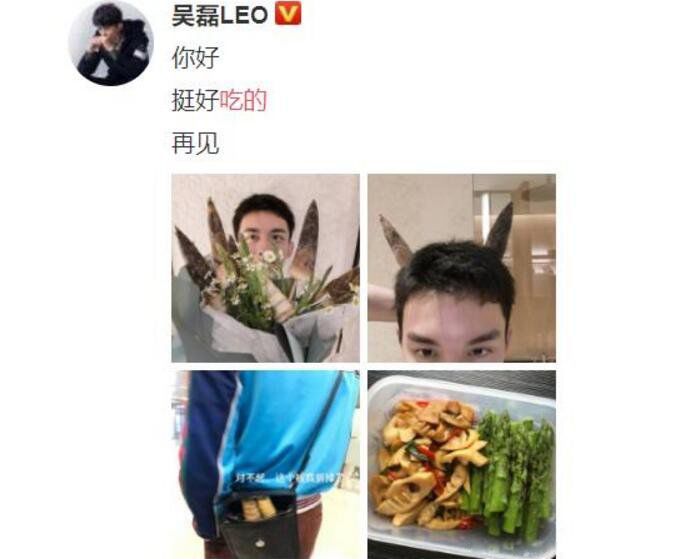 吴磊吃粉丝送的笋子是什么 他把粉丝送的笋吃了怎么回事