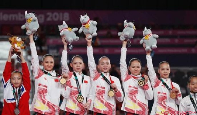 中国女子体操队团体冠军 此项目亚洲的老大地位