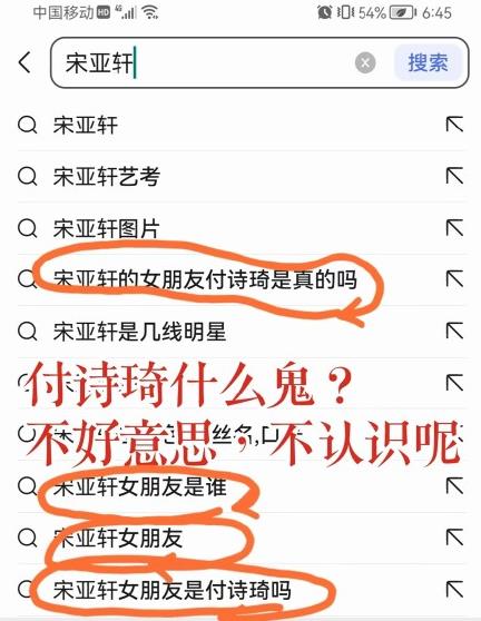 宋亚轩的女朋友付诗琦 他不认识付诗琦
