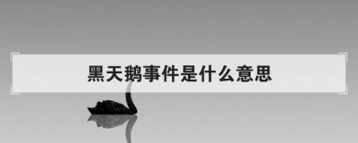 黑天鹅事件是什么意思 黑天鹅事件来源