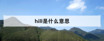 hill是什么意思 是指小山坡土堆