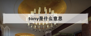 tony是什么意思 是一个很常见的形容词