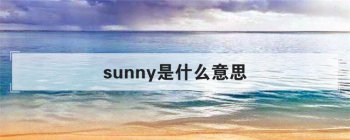 sunny��ʲô��˼ �ڲ��ٵ�������־�Ͼ��������