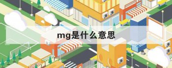 mg是什么意思 mg是指mg动画