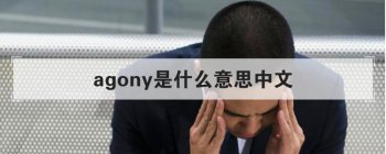 agony是什么意思中文 主要应用在哪些场合