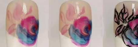 美甲彩绘图片大全简单 花卉美甲步骤