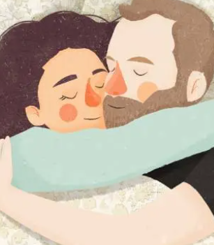 意思一下的拥抱两人出去玩准备说再见时,偶尔尴尬了一下然后他往前一