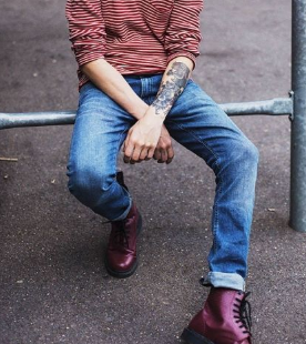 男士穿靴子配裤子图片 男士黑色靴子搭配