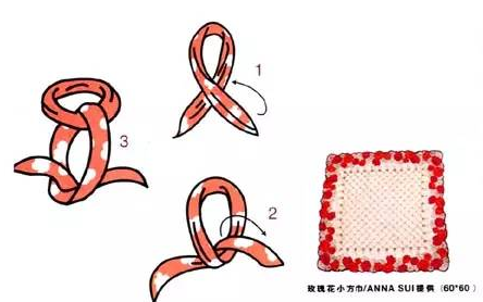 方形的丝巾系法图解 第1种丝巾的系法