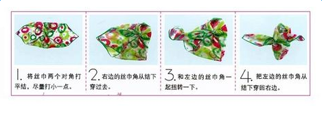 银行女士丝巾系法图解 小技巧步骤图解