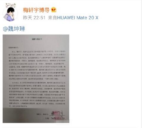 最强大脑梅轩宇个人资料简介 他又在微博发表道歉函